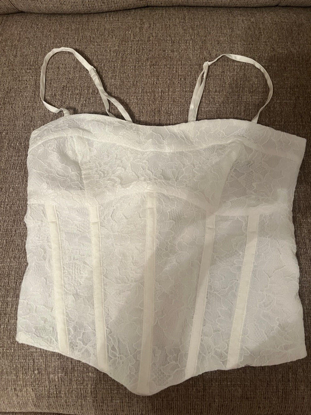 Abercrombie & Fitch White Lace Corset Cami